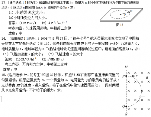 2014成人高考《高起点理化》练习题及答案