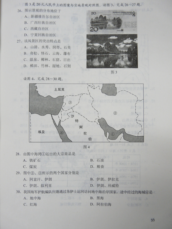 2012成人高考试题及答案—历史地理试卷(高中起点(图5)